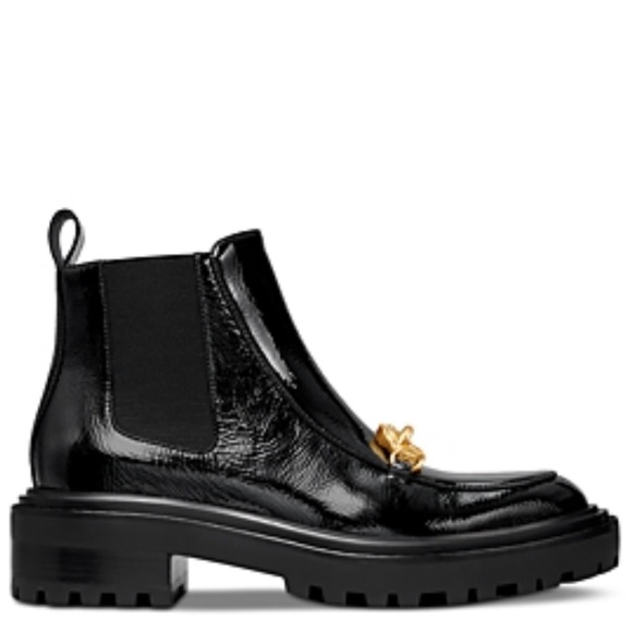 Tory Burch Jessica Lug Sole Patent Leather Ankle Boots - Picture 2 of 11